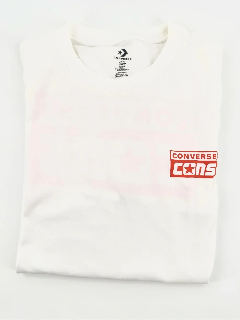 Converse CONS White Long Sleeve Logo Tee Men M Streetwear Skate Minimalist